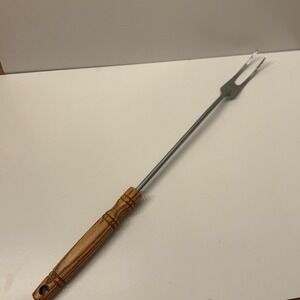 EXCO‎ USA Carving Fork Stainless Steel Wooden Handle Roasting Meat Utensil